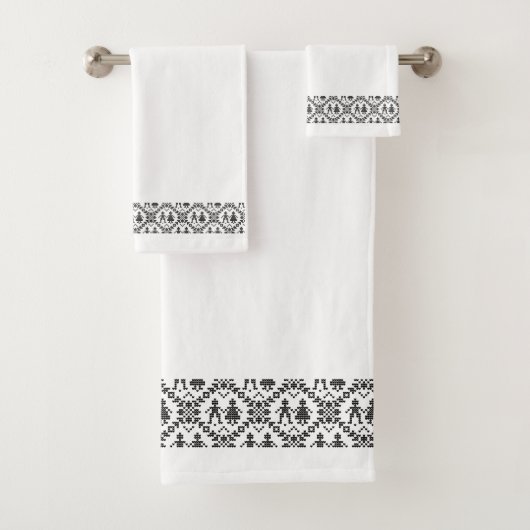 Zwarte witte Noorse grens Bad Handdoek (Insitu)