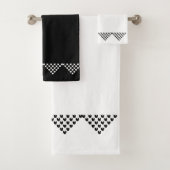 Zwarte witte Noorse grens Wit diaset Bad Handdoek (Insitu)