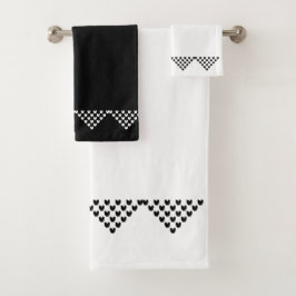 Zwarte witte Noorse grens Wit diaset Bad Handdoek