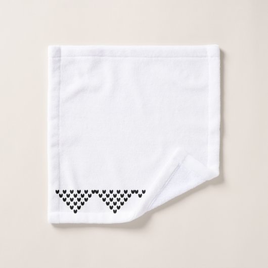 Zwarte witte Noorse grens Wit diaset Bad Handdoek (Wasdoekje)