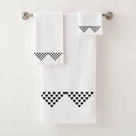 Zwarte witte Noorse grens Wit diaset Bad Handdoek