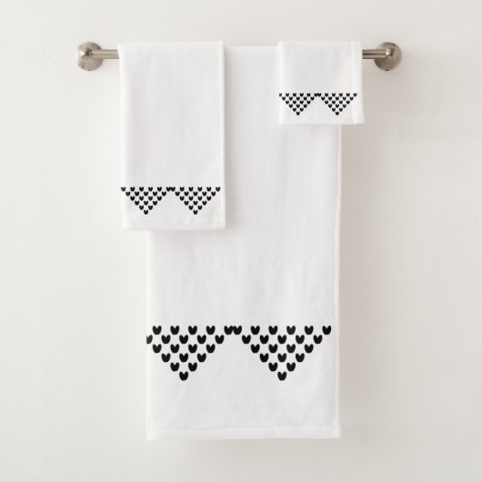 Zwarte witte Noorse grens Wit diaset Bad Handdoek (Insitu)