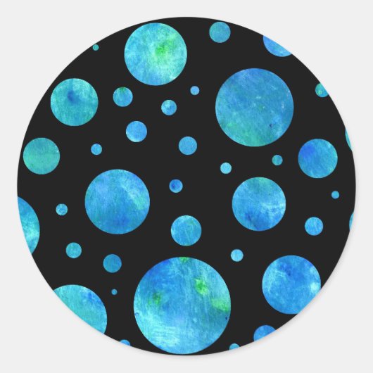 Zwarte & Witte Oceaan Polka Dots Sticker (Voorkant)