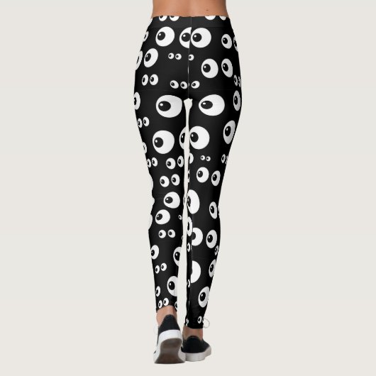 zwarte witte ogen leggings (Achterkant)