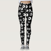zwarte witte ogen leggings (Voorkant)