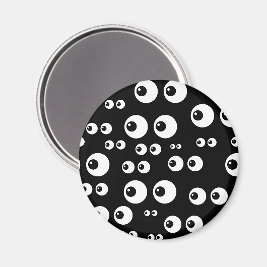 zwarte witte ogen magneet (Voorkant / Achterkant)