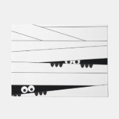 Zwarte witte ogen Peeking Mummy Halloween Deurmat (Voorkant)