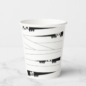 Zwarte witte ogen Peeking Mummy Halloween Papieren Bekers (Achterkant)