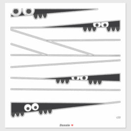 Zwarte witte ogen Peeking Mummy Halloween Sticker
