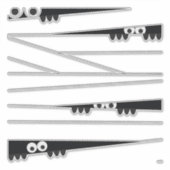Zwarte witte ogen Peeking Mummy Halloween Sticker (Voorkant)