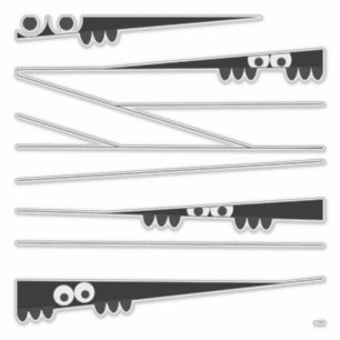 Zwarte witte ogen Peeking Mummy Halloween Sticker