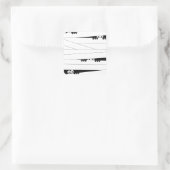 Zwarte witte ogen Peeking Mummy Halloween Vierkante Sticker (Tas)
