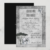 Zwarte witte olifant: mat 5 "x 7" - Huwelijk Kaart (Voorkant / Achterkant)