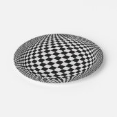 Zwarte witte optische illusie papieren bordje (Gekanteld)