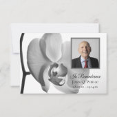Zwarte witte orchidee begrafenis sympathie bedankkaart (Voorkant)