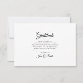 Zwarte witte orchidee begrafenis sympathie bedankkaart (Achterkant)