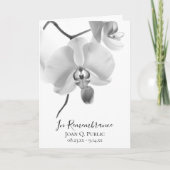 Zwarte witte orchideeën op stam begrafenisdienst g programma (Voorkant)