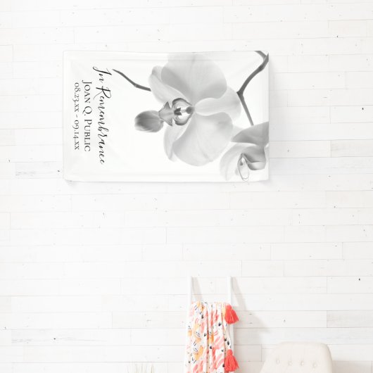 Zwarte witte orchideeën op stam viering van het le spandoek (Insitu)