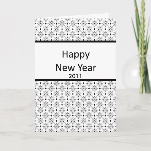 Zwarte Witte Oudejaarsavond die kaart-2013 Feestdagen Kaart (Voorkant)