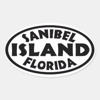 Zwarte witte ovale stickers van het eiland Florida