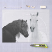 Zwarte witte paarden Beste vrienden ontkoppelen Tissuepapier (Craft)