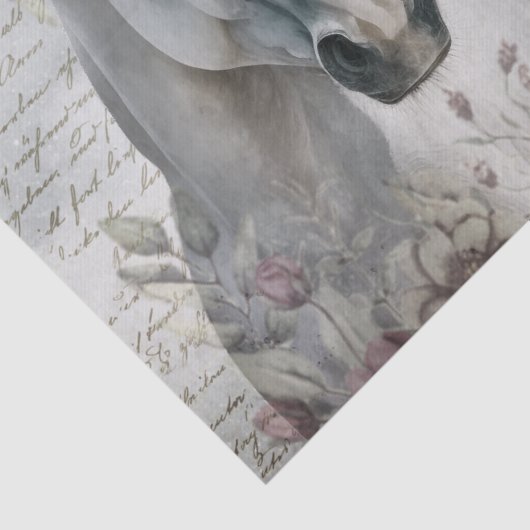 Zwarte witte paarse Floral Tissuepapier (Detail)