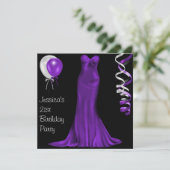 Zwarte witte Paarse grap 21e verjaardag Kaart (Staand voorkant)