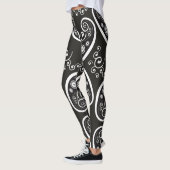 Zwarte witte paisley leggings (Links)