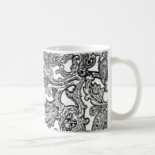 zwarte witte paisley mok (Rechts)