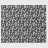 zwarte witte paisleypatronen cadeaupapier (Vlak)