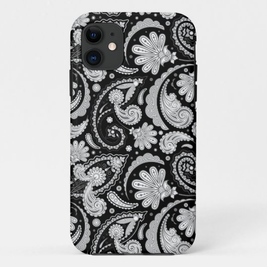  zwarte witte paisleypatronen Case-Mate iPhone case (Achterkant)