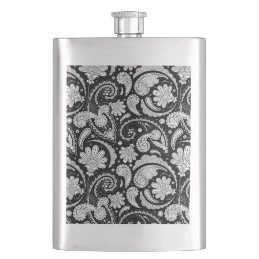 zwarte witte paisleypatronen flacon (Voorkant)
