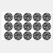 zwarte witte paisleypatronen labels (Vel)