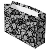 zwarte witte paisleypatronen large cadeautasje (Achterkant Gekanteld)