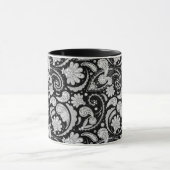  zwarte witte paisleypatronen mok (Midden)