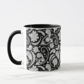  zwarte witte paisleypatronen mok (Links)