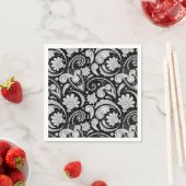 zwarte witte paisleypatronen servet (Insitu)