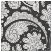 zwarte witte paisleypatronen stof (Close Up)