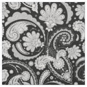 zwarte witte paisleypatronen stof (Swatch)