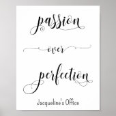 Zwarte Witte Passie-Kantoor voor succescitaat Poster (Voorkant)