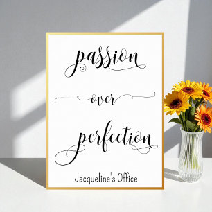 Zwarte Witte Passie-Kantoor voor succescitaat Poster