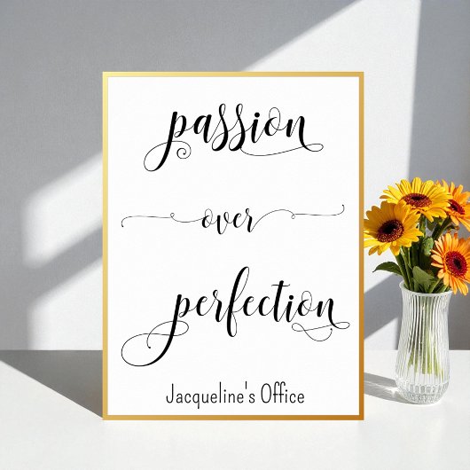 Zwarte Witte Passie-Kantoor voor succescitaat Poster