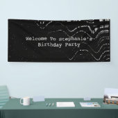 Zwarte witte patronen Abstract Birthday Artsy Cool Spandoek (Beurs)