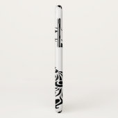 Zwarte, witte pauw & kersenbloesem art nouveau Case-Mate iPhone case (Achterkant/links)