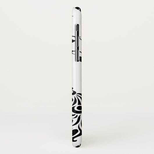 Zwarte, witte pauw & kersenbloesem art nouveau Case-Mate iPhone case (Achterkant/links)