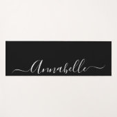 Zwarte & Witte Persoonlijke Naam Yoga Mat (Voorkant (horizontaal))