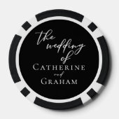Zwarte Witte Persoonlijke Trouwdag Poker Chips (Achterkant)