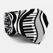 Zwarte witte piano Polka muziek Stropdas (Opgerold)