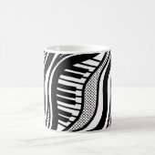 Zwarte witte piano Polka Waves Musical Koffiemok (Center)