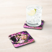 ZWARTE WITTE PINK PAARSE BICYCLE WEDDING PARTIJ DRANKJES ONDERZETTER (Rechterzijde)